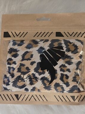 🐆 Olivia Sylx Satin Sleep Cap Leopard Print Hair Bonnet Night Cap NEW